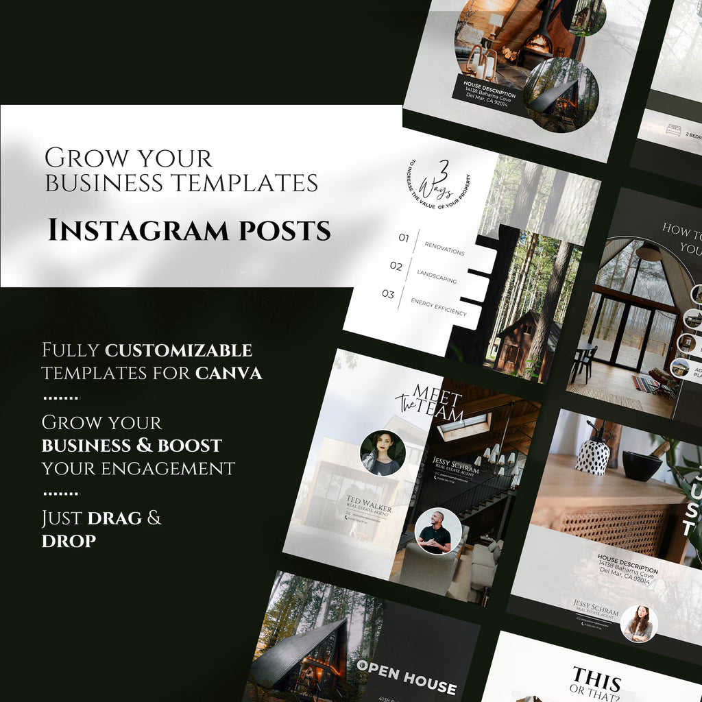 200 Real Estate Social Media Templates Instagram Posts Real Estate Canva Marketing Branding Kit Realtor Templates Business Owner
