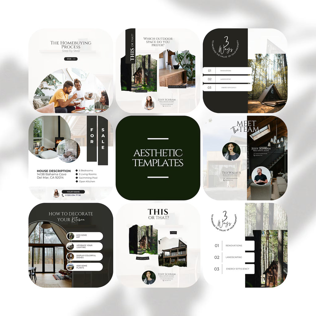 200 Real Estate Social Media Templates Instagram Posts Real Estate Canva Marketing Branding Kit Realtor Templates Business Owner