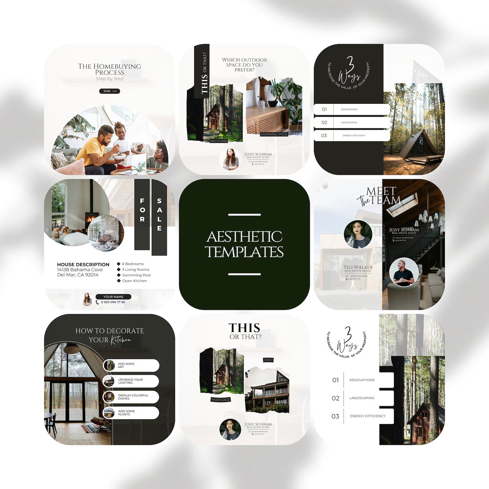 200 Real Estate Social Media Templates Instagram Posts Real Estate Canva Marketing Branding Kit Realtor Templates Business Owner